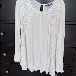 Elegant White Lace Women's Maternity Top